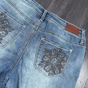 Hydraulic Lola Curvy Shorts Womens Sz 14Blue Medium Wash Denim Jean Cowgirl 33x7